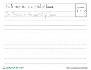 Cursive Capitals: Des Moines