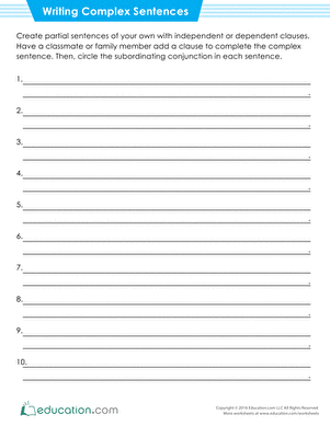 Writing Complex Sentences