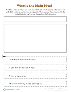 Cut and Paste the Main Idea: Shapes