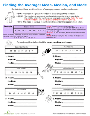 Finding the Average: Mean, Median, and Mode