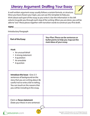 Literary Argument Writing: Drafting Your Essay