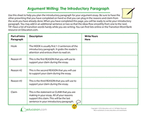 Time to Write Your Introductory Paragraph