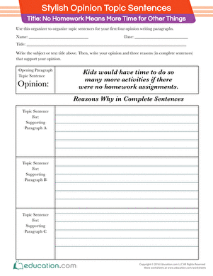 Learn to Write Stylish Opinion Topic Sentences