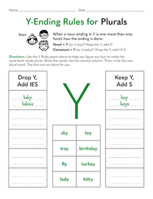 Y-Ending Rules for Plurals