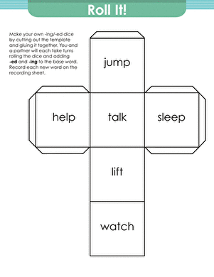 Roll It! Inflectional Endings Dice