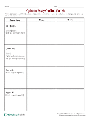 Opinion Essay Sketch Sheet