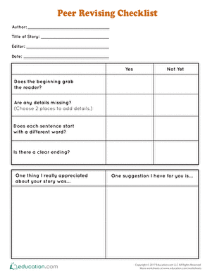 Peer Revising Checklist