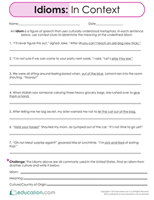 Idioms in Context