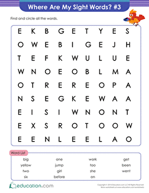 Where Are My Sight Words? #3