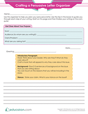 Persuasive Letter Organizer