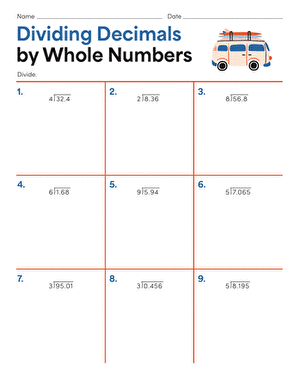 Dividing Decimals by Whole Numbers