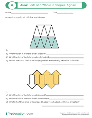 Area: Parts of a Whole in Shapes, Again!
