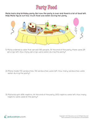 Subtraction: Party Food