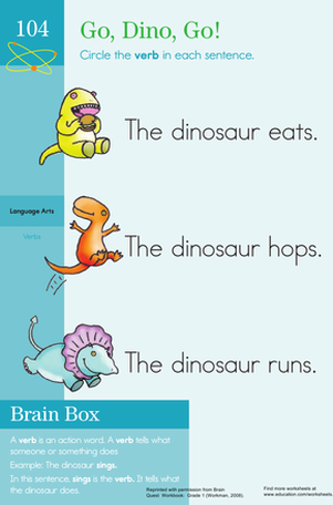 Go, Dino, Go! Learn About Verbs