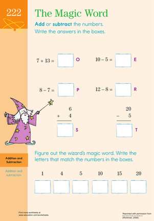 Add and Subtract to Find the Magic Word