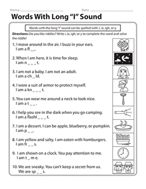 Words With Long "I" Sound