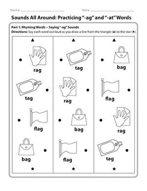 Sounds All Around: Practicing "-Ag" and "-At" Words