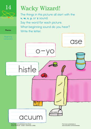 Wacky Wizard! Practicing "V," "W," "X" and "Z" Sounds