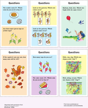 Quiz Cards: Kindergarten