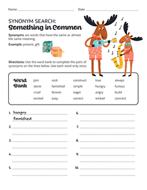 Synonym Search: Something in Common