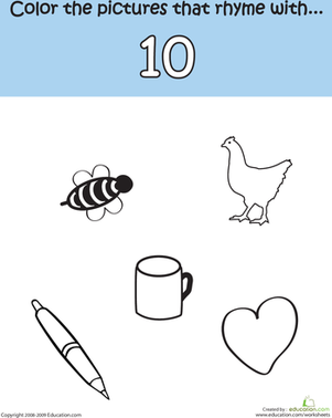 Phonics Fun: Rhymes With Ten