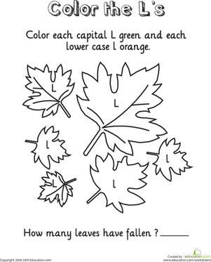 L Coloring Page: Leaftastic!
