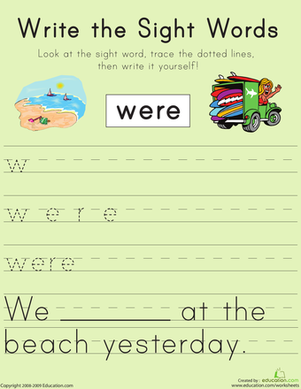 Write the Sight Words: "Were"