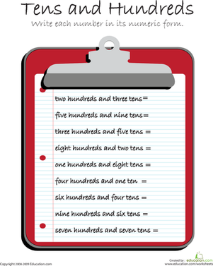 Reading Place Value: Tens and Hundreds