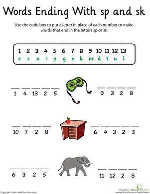 Word Endings: -Sp and -Sk