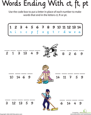 Word Endings: -Ct, -Ft, and -Pt