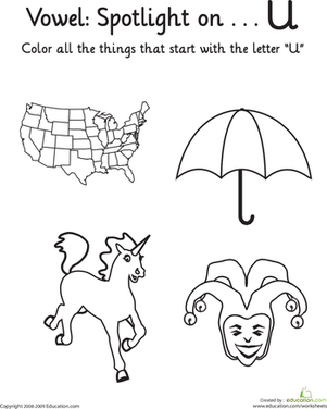Learning Vowels: "U"