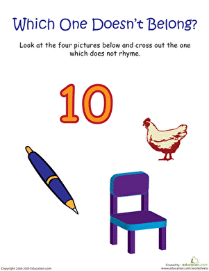 Odd Word Out: Rhyming Words With Pen