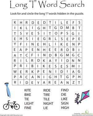 Long "I" Word Search
