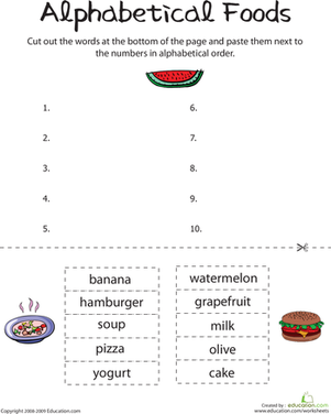 Alphabetical Foods