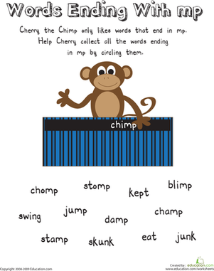 Cherry the Chimp: Words Ending with -Mp