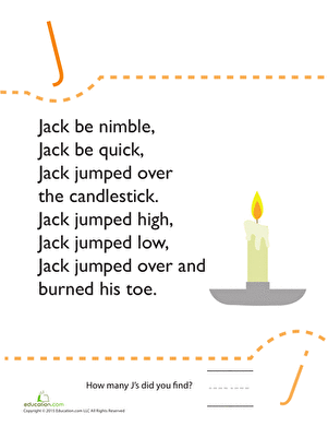 Letter J: Jack Be Nimble
