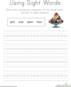 Using Sight Words: Give, May, Open, How