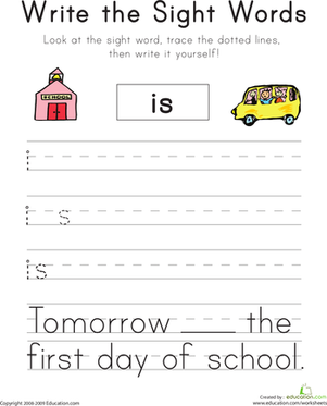 Write the Sight Words: