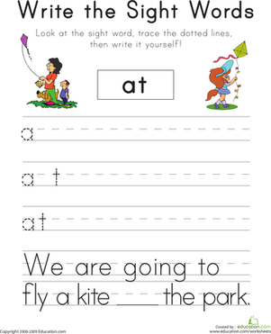 Write the Sight Words: