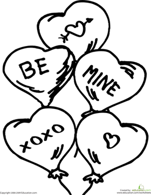 Color the Valentine's Balloons