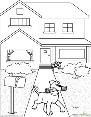 Color the Newspaper Dog