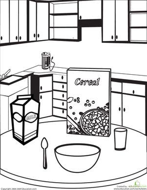 Color the Breakfast Table