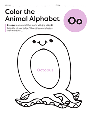 Color the Animal Alphabet: O