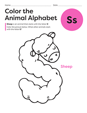 Color the Animal Alphabet: S