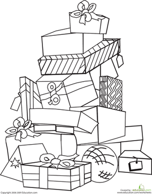 Presents Coloring Page