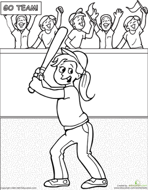 Color the Baseball Girl