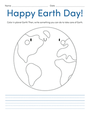 Happy Earth Day! Coloring Page