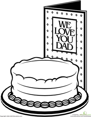 Color the Father's Day Cake
