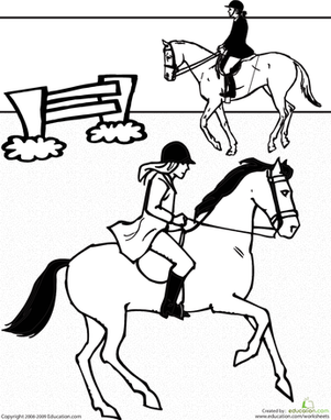Horseback Riding Coloring Page