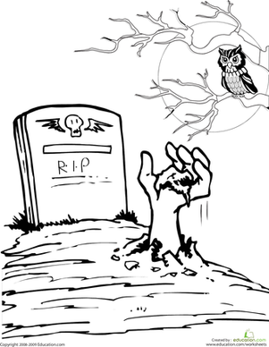Color the Spooky Grave